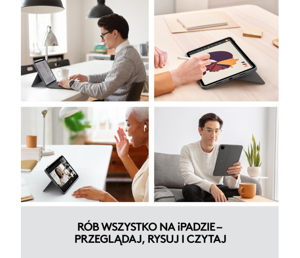 Logitech Combo Touch iPad Pro 11" (1., 2., 3., 4 gen) szary - 1046093 - zdjęcie 7
